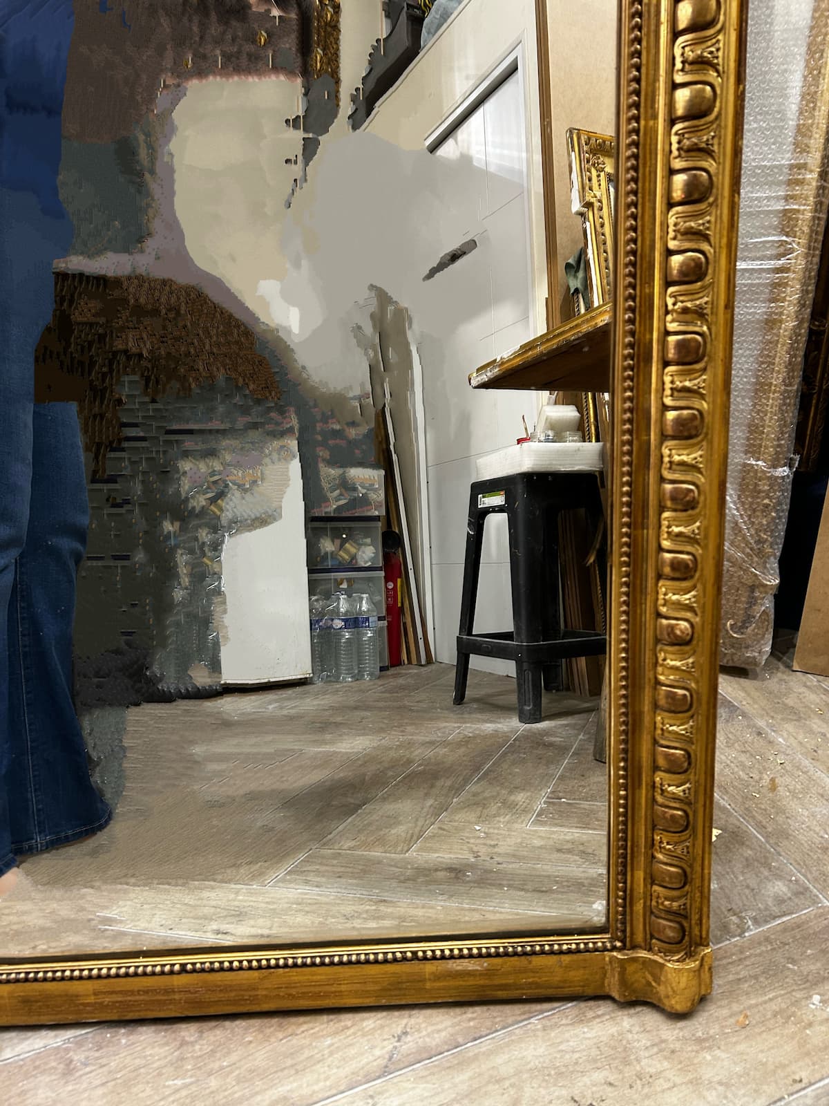 Miroir d'époque Napoléon III modèle louis XV – Image 5