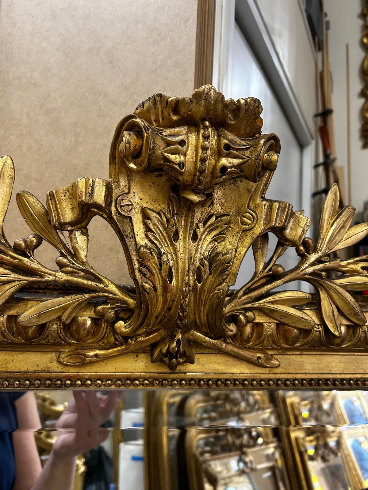 Miroir d'époque Napoléon III modèle louis XVI – Image 2