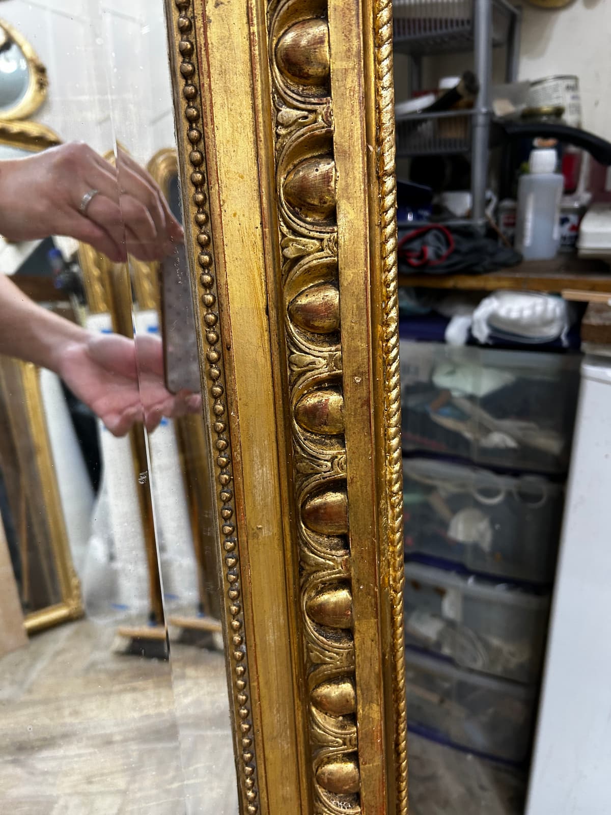 Miroir d'époque Napoléon III modèle louis XVI – Image 4