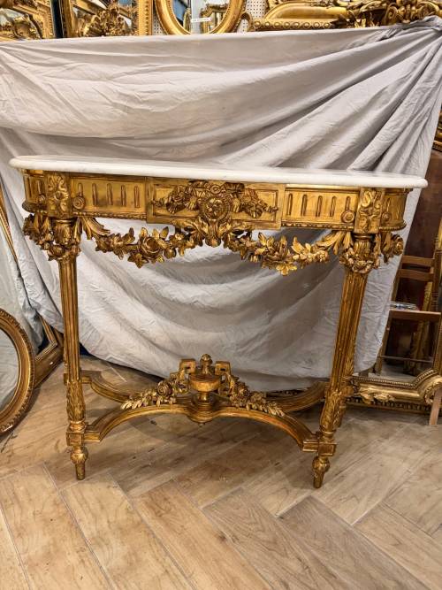 Console 4 pieds Louis XVI