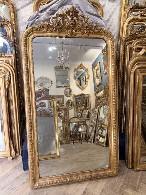 Miroir d'époque Napoléon III modèle louis XV
