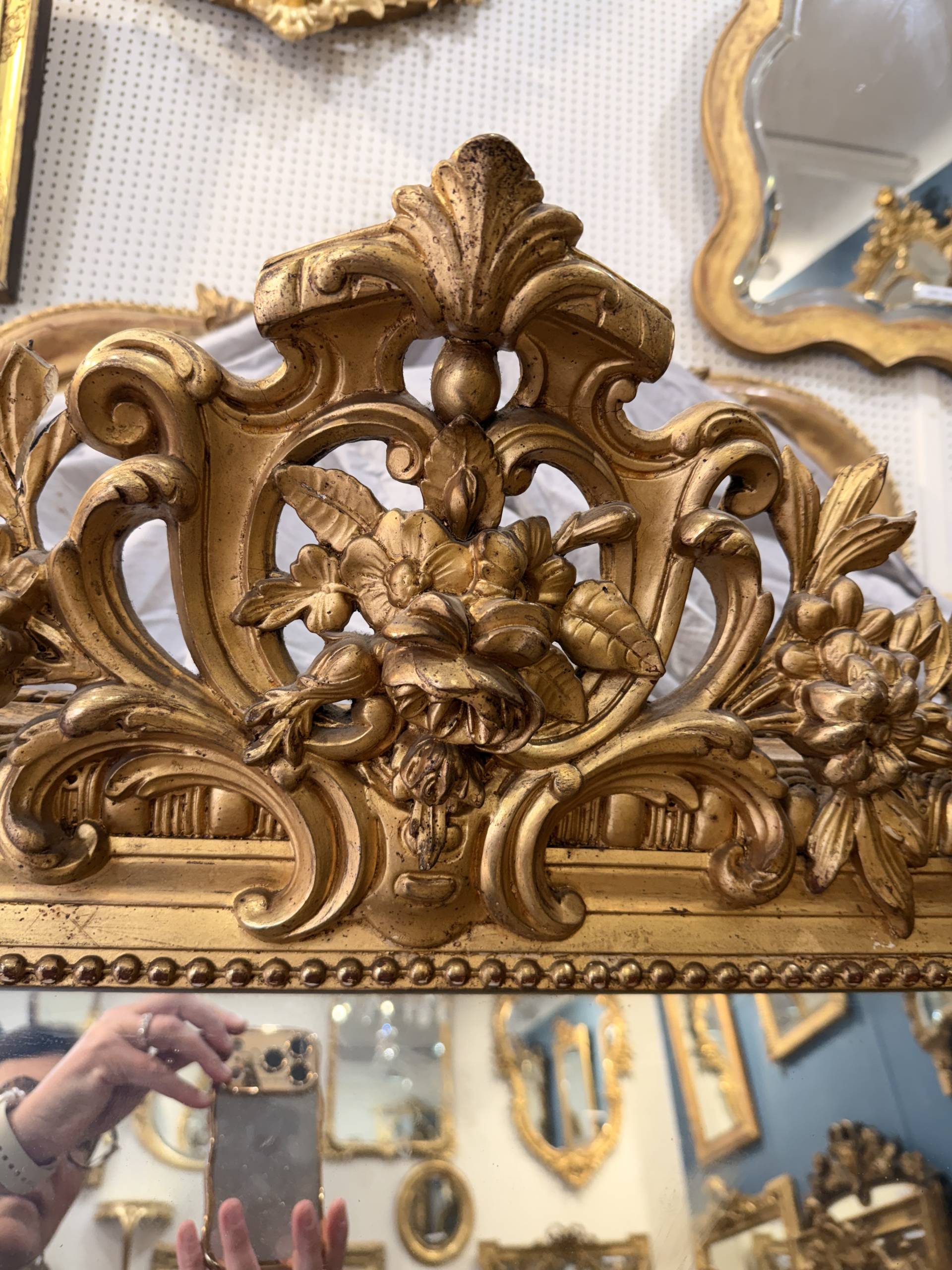 Miroir d'époque Napoléon III modèle louis XV – Image 2
