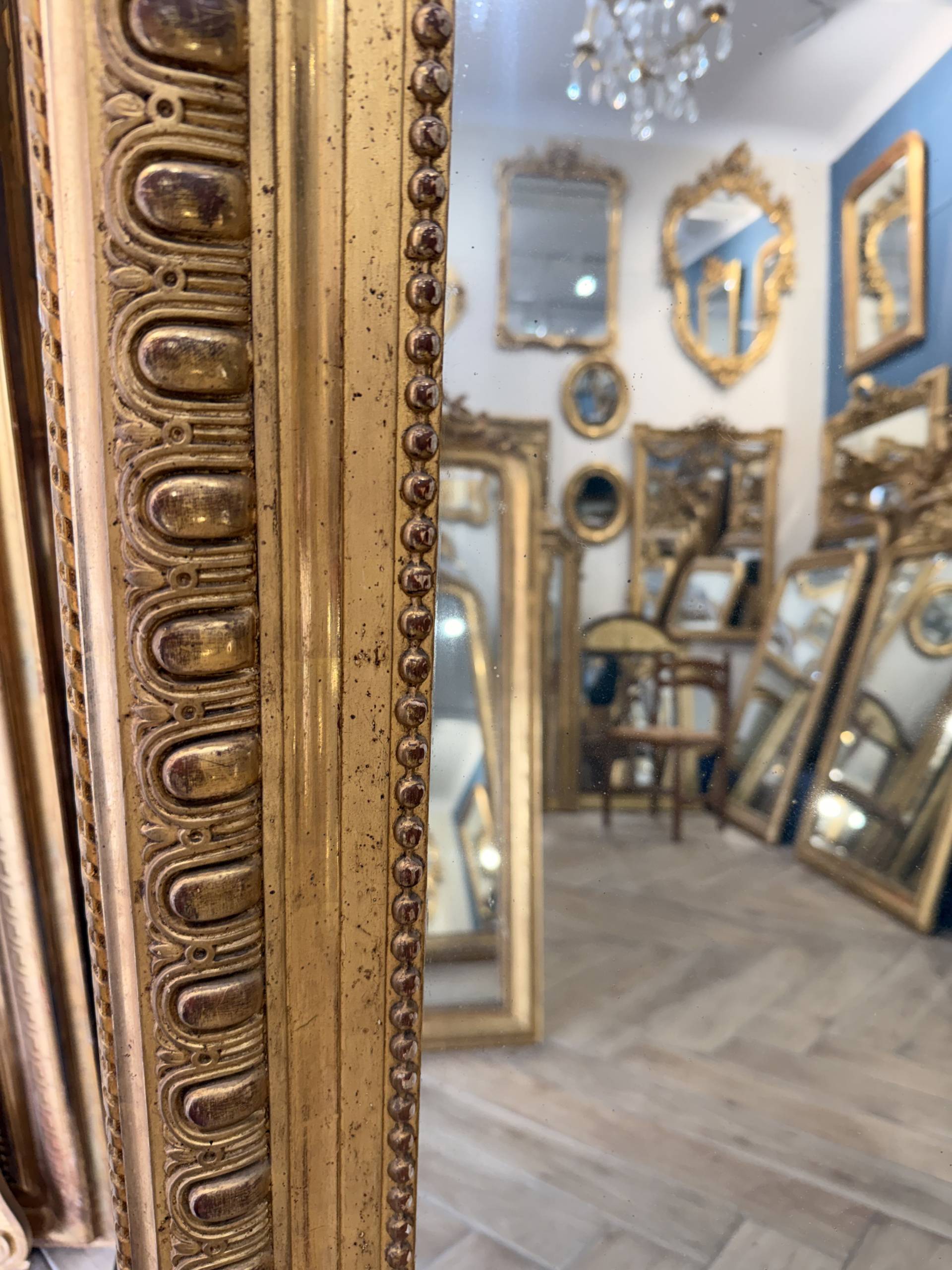 Miroir d'époque Napoléon III modèle louis XV – Image 4